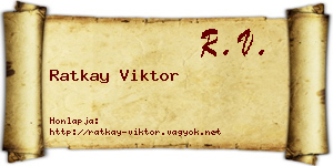 Ratkay Viktor névjegykártya