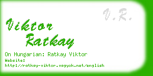 viktor ratkay business card